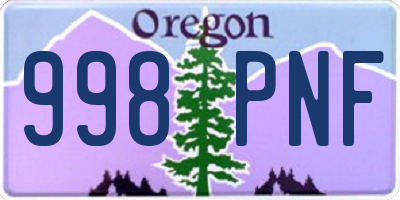 OR license plate 998PNF