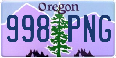 OR license plate 998PNG