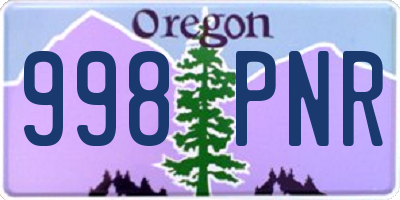 OR license plate 998PNR