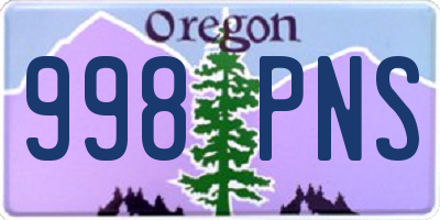 OR license plate 998PNS