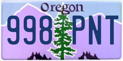 OR license plate 998PNT