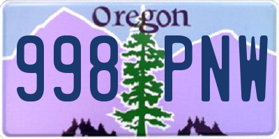 OR license plate 998PNW