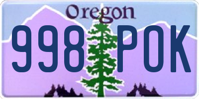 OR license plate 998POK
