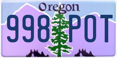 OR license plate 998POT