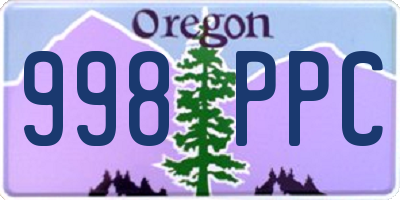 OR license plate 998PPC