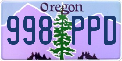 OR license plate 998PPD
