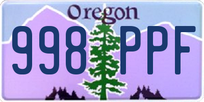 OR license plate 998PPF
