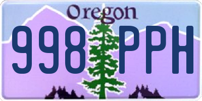 OR license plate 998PPH