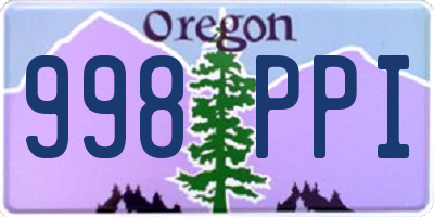 OR license plate 998PPI