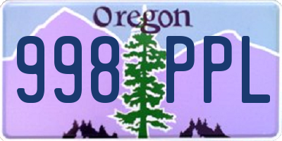 OR license plate 998PPL
