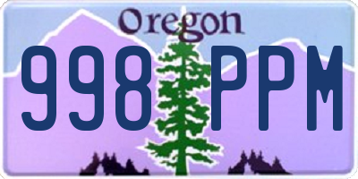 OR license plate 998PPM