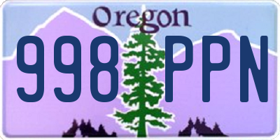 OR license plate 998PPN