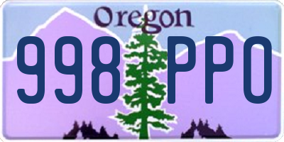 OR license plate 998PPO