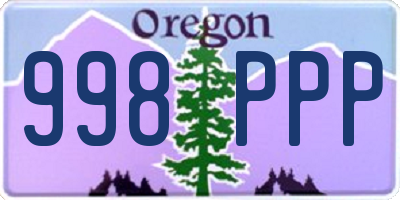 OR license plate 998PPP