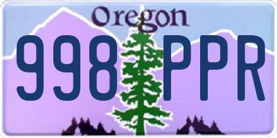 OR license plate 998PPR