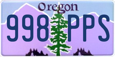 OR license plate 998PPS