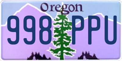 OR license plate 998PPU