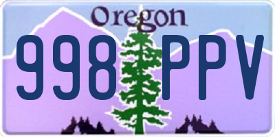 OR license plate 998PPV