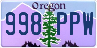 OR license plate 998PPW