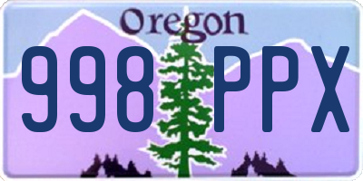 OR license plate 998PPX