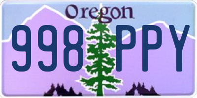 OR license plate 998PPY