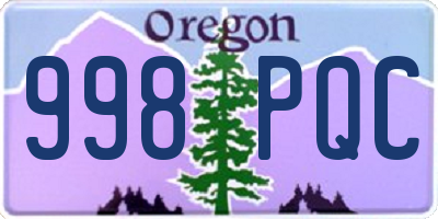 OR license plate 998PQC