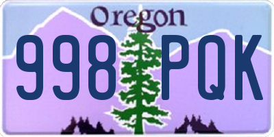 OR license plate 998PQK