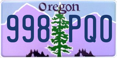 OR license plate 998PQO