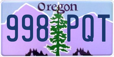 OR license plate 998PQT