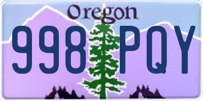 OR license plate 998PQY