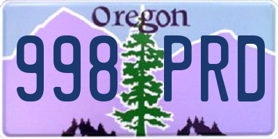 OR license plate 998PRD