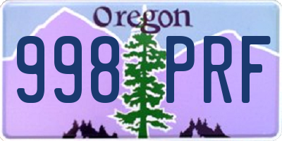 OR license plate 998PRF