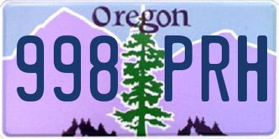 OR license plate 998PRH