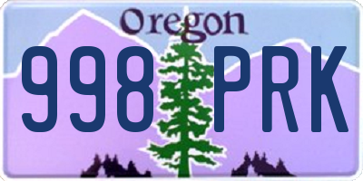 OR license plate 998PRK