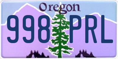 OR license plate 998PRL