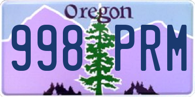 OR license plate 998PRM