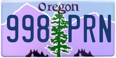 OR license plate 998PRN