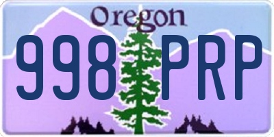 OR license plate 998PRP