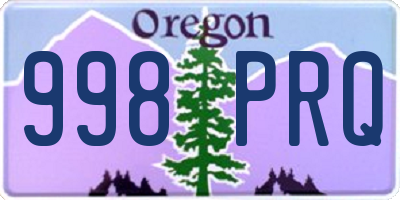 OR license plate 998PRQ