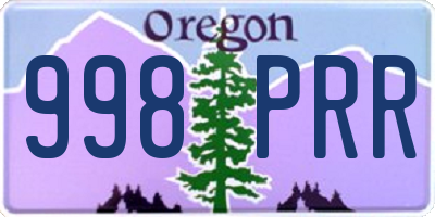 OR license plate 998PRR