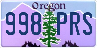 OR license plate 998PRS