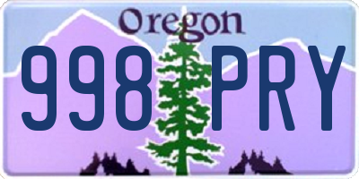 OR license plate 998PRY