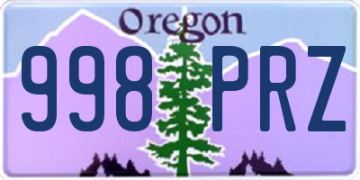 OR license plate 998PRZ