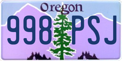 OR license plate 998PSJ