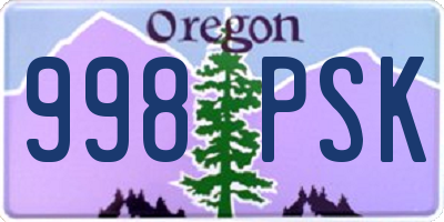 OR license plate 998PSK