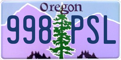 OR license plate 998PSL