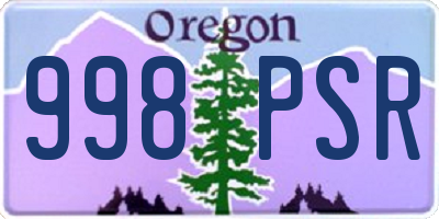 OR license plate 998PSR