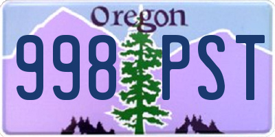 OR license plate 998PST