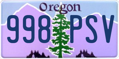 OR license plate 998PSV