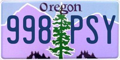 OR license plate 998PSY